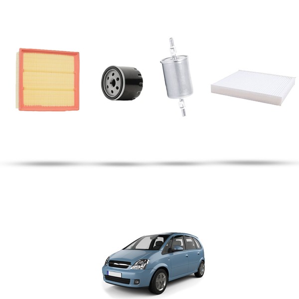 Hoffcar Set Service - 4 Filter Kompatibel Mit Opel Meriva A 1.6 64Kw Von 2003-image
