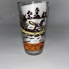 Orange 1950 s Glass "Davy Crockett Indian Fighter Hero Of Alamo 1786-1836 VTG