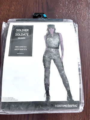 Halloween Costume Female Soldier,  Adult Large 10-12, Brand New