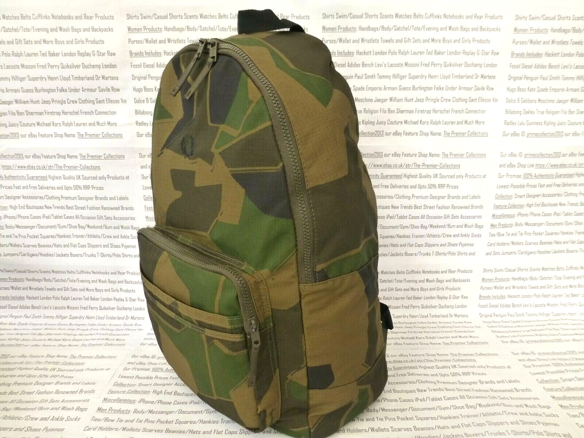 FRED PERRY Backpack Mens Arktis Lrg Rucksack Camo Twin Tip Laptop