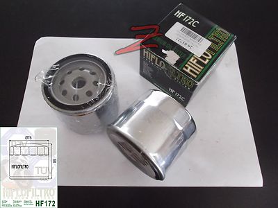 Hiflofiltro HF172C Chrome Premium Oil Filter - High Performance Replacement For Harley-Davidson & More - View #3