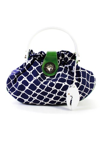 Kate Spade New York Women's Printed Top Handle Handbag Blue White | eBay