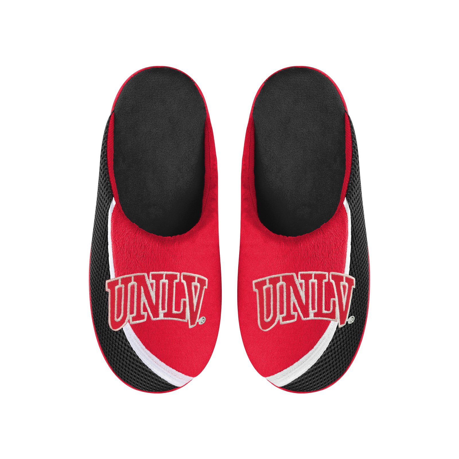 Мужские шлепанцы FOCO NCAA UNLV Running Rebels 2022 с большим логотипом и цветным краем.