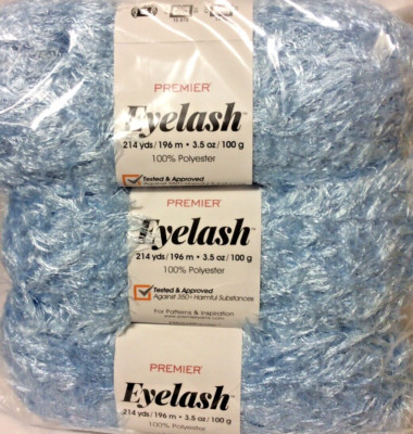 Premier Eyelash Yarn 3 Pack  Sky 