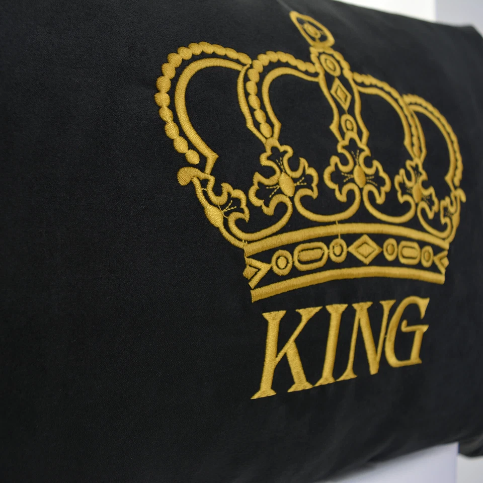 King Crown Kissen 40x60cm, Geschenk für Männer, Weihnachten, Krone, Deko schwarz - Bild 2 von 4