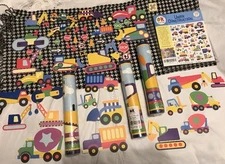 Olive Kids Under Construction 15 Yd. Wall Paper Border + 48 Cut-outs Lot. MIP