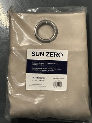 Sun Zero Lichtenberg GRAY Grommet Curtain One Patio Panel 52  x 63  NEW