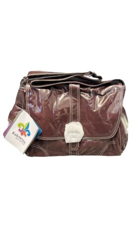 New Kalencom Laminated Buckle Maroon Diaper Bag Set Bottle Holder Changing Pad - Picture 1 of 8