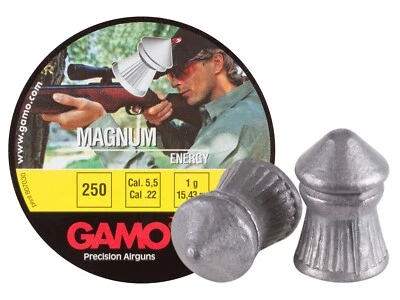 GAMO 250 Count PRO MAGNUM Pointed 5.5mm .22 Caliber Pellets Hunting Target