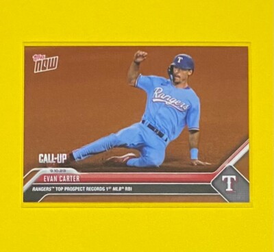 2) 2023 MLB Topps Now Evan Carter CALL-UP Texas Rangers #846