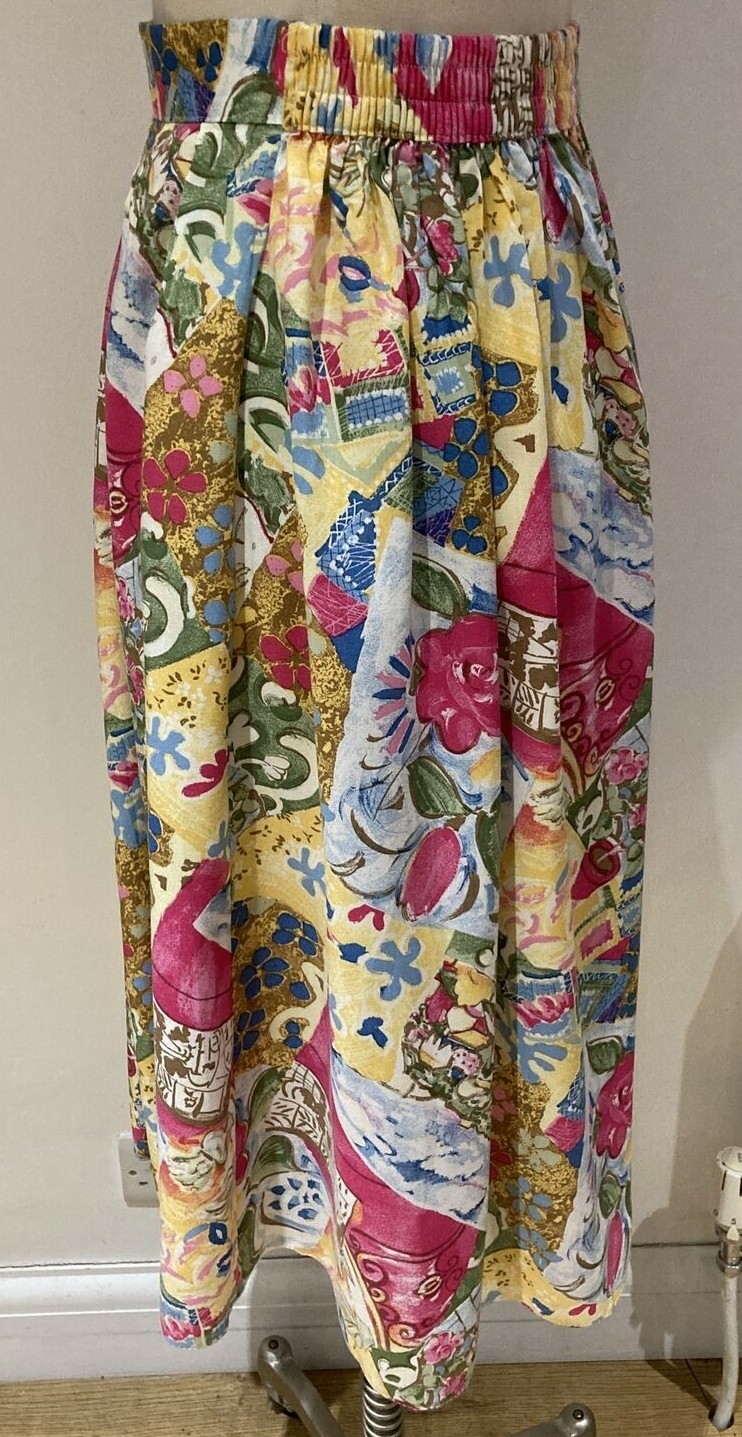 1970s/80s St Michael Floral Vintage Skirt, Size 12 UK, Unworn, Waist 26" 4