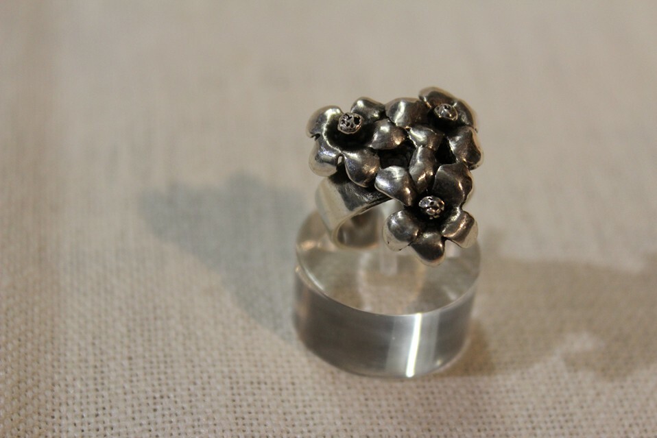 Bague TOULHOAT Réglable Petite Rose Argent Massif - Neuf Avec étiquettes - Bretagne