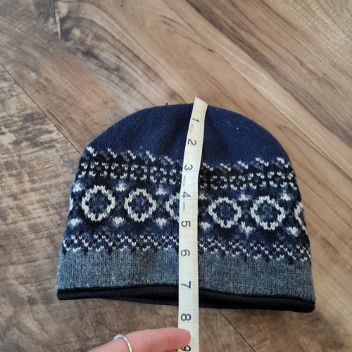 Men And Women's Thick Blue, White And Grey Beanie Acrylic Wool Hat - Picture 2 of 24