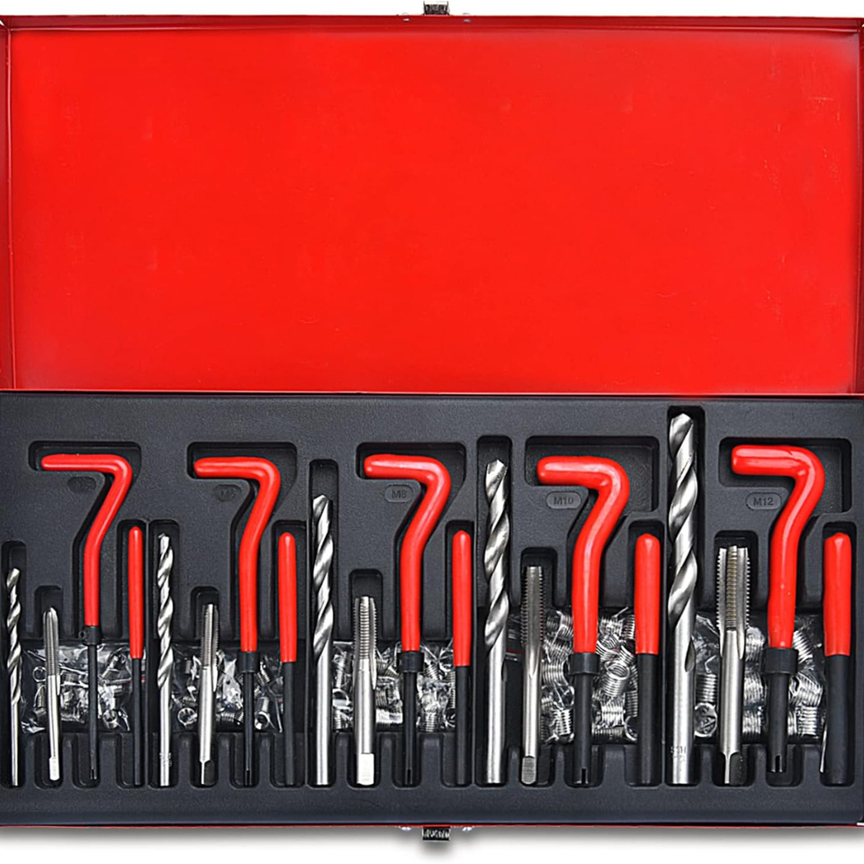 131Pc Thread Repair Kit HSS Drill Helicoil Repair Kit SAE 1/4" 5/16