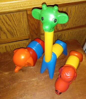 VtG Tupperware Tupper Toy Zoo IT Yourself Dog Giraffe Elephant Lot of 3 *No Tail