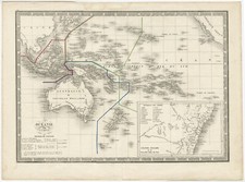 Carte ancienne de l'Océanie par Monin (vers 1840)