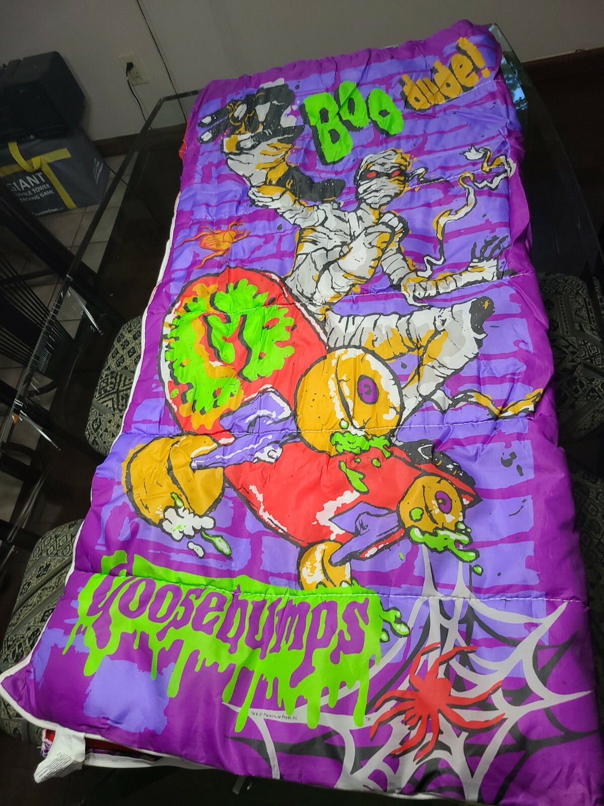 Vintage Goosebumps Sleeping Bag Skateboard Mummy R.L. Stine 90s Horror