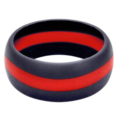 Rothco Thin Red Line Silicone Ring - Men's Silicone TRL Wedding Band FD Support
