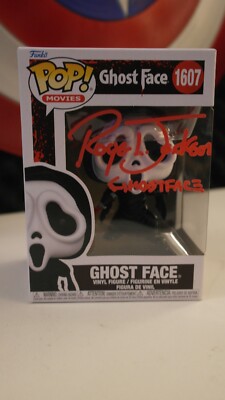 Signed Funko Pop Movies #1607 - Ghost Face, Scream -Roger L. Jackson  + COA