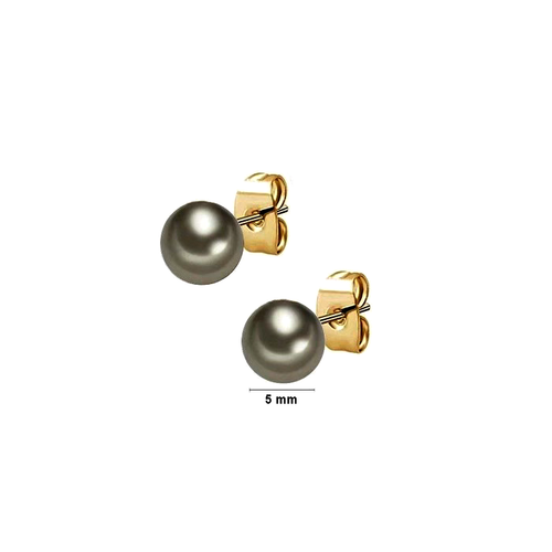 Boucles D'oreilles Puces En Plaqué Or 18 Carats Avec Perles De Synthèse Diamètre 10 Mm - Marque Bijouxia - Neuf Avec étiquettes