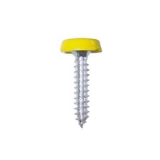 Image of NEW WOT-NOTS NUMBER PLATE PLASTIC TOP SCREW - YELLOW - PACK OF 2 - PWN630