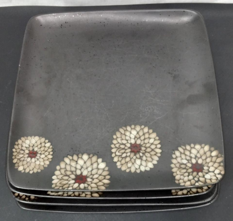 Pratos de jantar American Atelier Asiana branco quadrado grés conjunto de 4 - 10 3/4" - Imagem 2 de 4