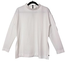 Levelwear Ribbed Mock Neck Quarter Zip Pullover Women  s Medium White golf tennis