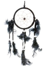 BEAUTIFUL BLACK DREAMCATCHER WITH FEATHERS real Indonesian handmade GI702 new