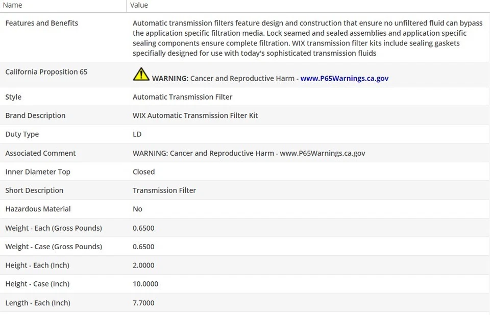 Filtro de aceite tipo OEM WIX para GMC ENVOY XL 2003-2006 V8-5,3 L Foto 3 de 4
