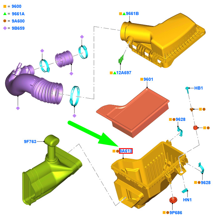 NEU FORDMUSTANG MK6 LUFTFILTERKASTEN UNTEREN TEIL 5299435 FR3C  