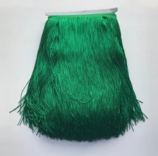 12" GREEN Chainette Fabric Fringe Lampshade Lamp Costume Trim by the Yard