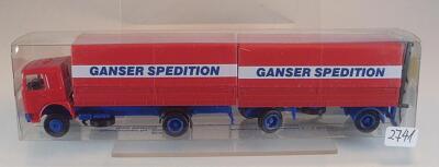 Herpa 1/87 Nr. WeMo MAN F80 Hängerzug Pritsche/Plane Ganser Spedition OVP #2741