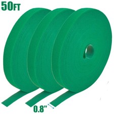 3 Pcs 50FT Roll Reusable Hook Loop Self Attaching Cable Tie Fastening Tape Green