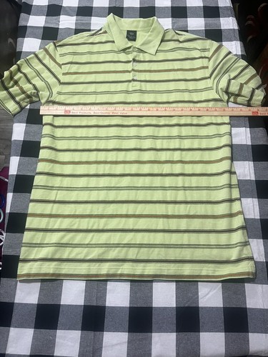 Nike Lime Green Striped Polo Golf Shirt Mens Size XL - Picture 5 of 8