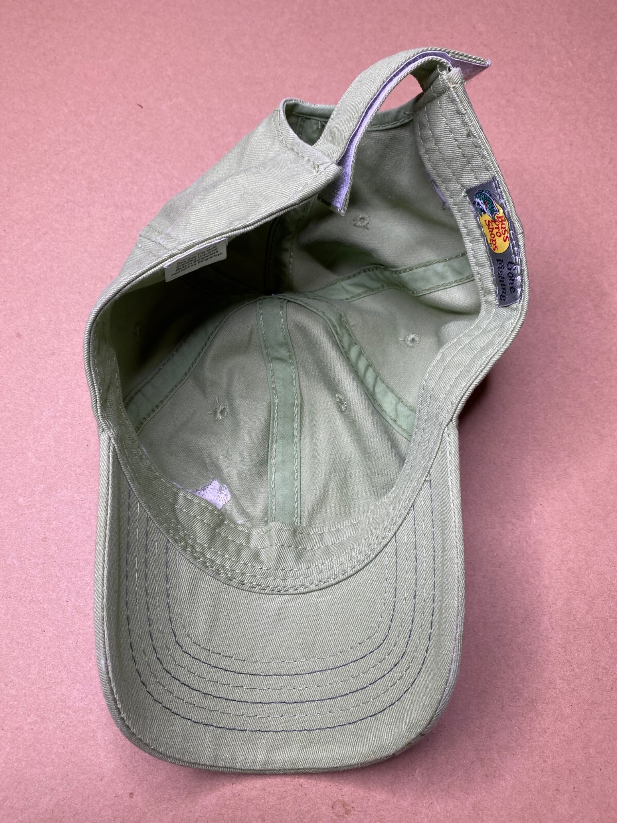 Bass Pro Shop BPS Embroidered Womens Gone Fishing Green Hat Cap Hook Strapback