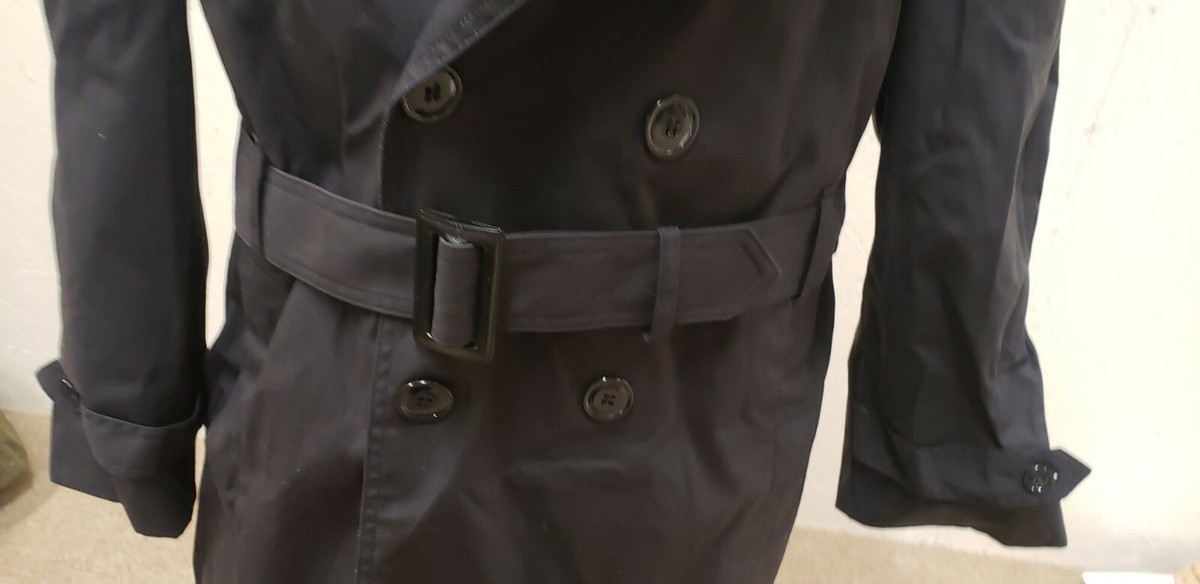 Military Issue Black Trench Coat Military NO Liner 8405-01-308