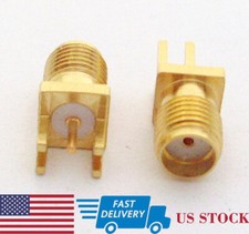 100pcs Gold SMA Female Jack Solder Edge PCB Mount RF Coaxial Connector 13.7mm