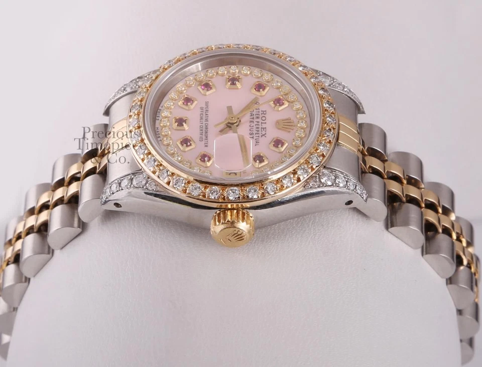 Rolex Lady Datejust 26mm Two Tone 18k Pink MOP String Diamond Dial-Diamond Llug - Image 3 of 4