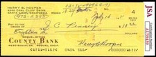 Harry Hooper JSA Coa Signed 1971 Personal Check Autograph