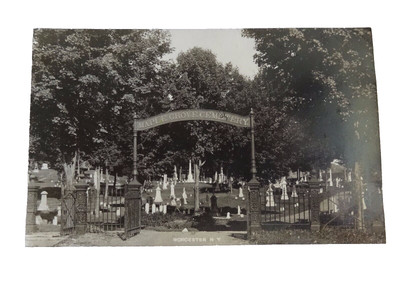 pOSTCARD RPPC MAPLE GROVE CEMETERY WORCESTER NEW YORK UNPOSTED VINTAGE neocurio 