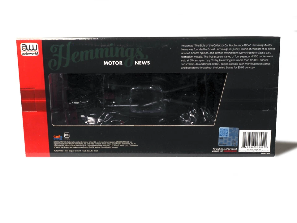 Auto World Hemmings 1962 Chevrolet Corvette convertible 1:18 diecast car AMM1338 Foto 3 de 4