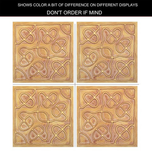 Used Tin Ceiling Tiles Interior Decorative Panel PL28 Vintage brown gold 10pcs - Picture 9 of 22