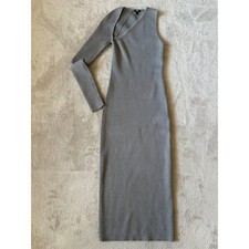 Body Contour Ribbed Asymmetrical One Shoulder Midi Sweater Dress EXPRESS Small