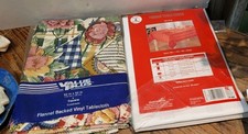 2 Tablecloths 52 X 52 FABRIC AND FLANNEL BACK VINYL
