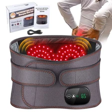 Red Light Therapy Electric Heating Waist Belt with Massager for Back Pain Relief