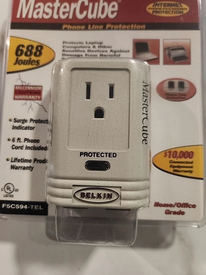 NEW Vintage Belkin D5C594-TEL Surge Protector and Phone Line Protector  - Image 4 of 4