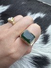 💚 14K Gold HUGE 10.57 CT Emerald Bezel Set East West Ring 7.3g — photo 6