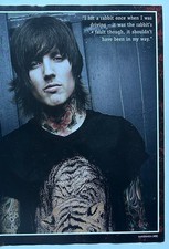 OLI SYKES ~ 2009 Full page UK magazine poster BRING ME THE HORIZON