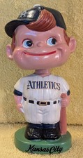 Vtg 1962 KANSAS CITY ATHLETICS Nodder/Bobblehead w Dark Blue Hat & Green Base