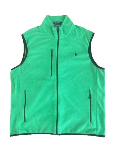 Polo Ralph Lauren Men’s Performance Fleece Vest Full Zip Green Size Large - Picture 1 of 8